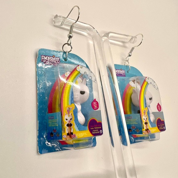Unicorn Earrings - Unicorn Fingerling Mini Brands Earrings - Toy Earrings - Picture 2 of 6